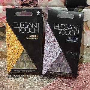 Elegant Touch Glitter, Press-On False Nails 2 Pack